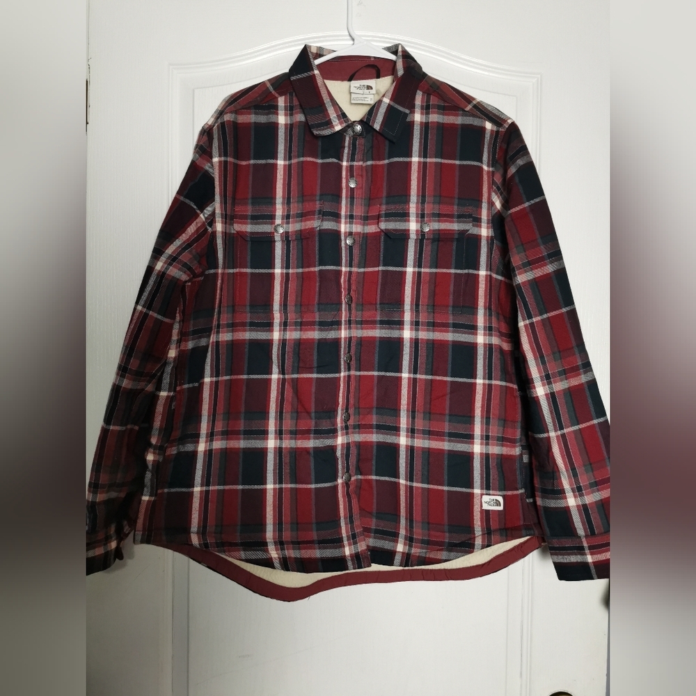The North Face Women’s Campshire Fleece Lined Long Sleeve Shirt Size XL Red - Picture 5 of 16